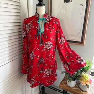 Floral Red Mini Dress
